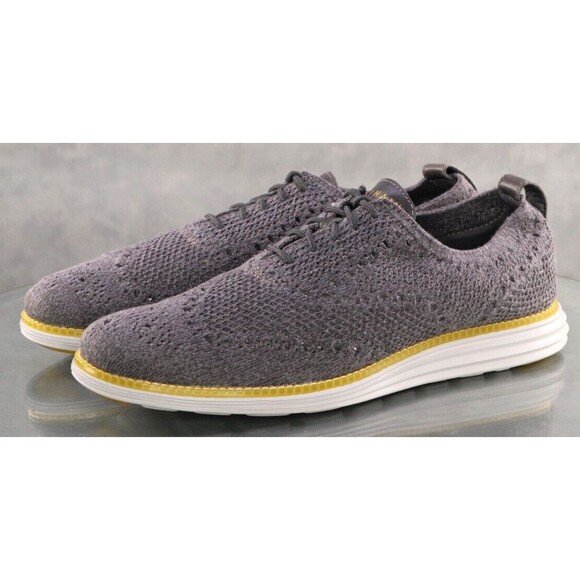 Cole Haan Original Grand $150 Men's Wingtip Knit Casual Shoes Sz 9.5 Gray C31070